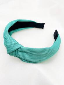 1pc Women'S Wide Knot Headband In Fluorescent Color, Perfect For Everyday Street Style - Green - View 3
