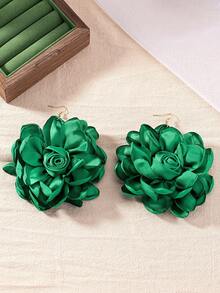 1對24年歐美風格時尚獨特高端綠色3d仿真花卉耳環女適合生日派對、節日、派對、日常佩戴 - 綠色 - 查看 3