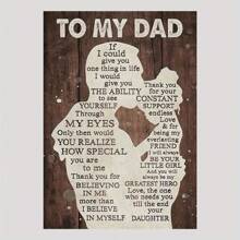 帶有「如果我能在生命中給你一件事,我會給你透過我的眼睛看到自己的能力」引言的1入裝帆布牆藝術海報,適用於家中辦公室農舍廚房客廳臥室牆壁裝飾,作為父親的女兒的禮物,不含相框 - 彩色 - 查看 1