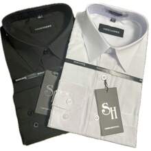 Camisa de Vestir lisa SHEGOBRE - Negro - Ver 4