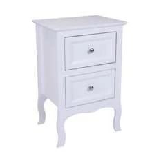 FCH Country Style 2-Tier Night Table White - White - View 4