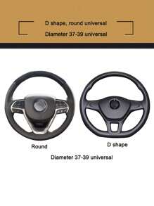 1pc Short Plush Winter Warm Steering Wheel Cover, Cute, Breathable, Non Slip, Comfortable - Black - View 4