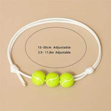 1個籃球棒球手環蠟線編織壘球網球足球手環運動手環 - 6 白線網球 - 查看 2