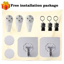 1入組華麗波西米亞風格壁掛掛毯,適用於卧室美學,客廳、卡通動漫掛家居裝飾,餐會、店鋪背景牆,垂掛式掛毯美學裝飾 - 粉色 - 查看 4