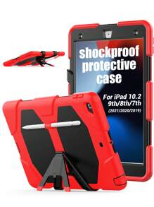 Case Compatible With IPad 5th/6th/7th/8th/9th/10th Generation Case Mini 6 Compatible With IPad Pro 11 Compatible With IPad 10.2 Compatible With IPad 10.9, Heavy Duty Shockproof Protective Case - Red - View 1