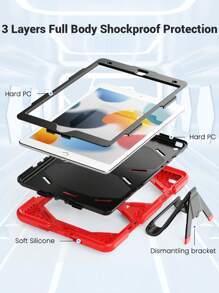 Case Compatible With IPad 5th/6th/7th/8th/9th/10th Generation Case Mini 6 Compatible With IPad Pro 11 Compatible With IPad 10.2 Compatible With IPad 10.9, Heavy Duty Shockproof Protective Case - Red - View 4