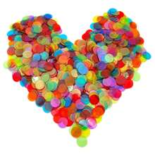 1000 Pieces 3/4 Inch Plastic Transparent 6 Color Bingo Counting Chips With Bag - For Large Group Games, Game Night & Educational Activities