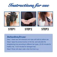 1入裝100ml直髮膏,修復分叉和毛燥問題,深層滋養和柔軟,使頭髮光滑,護髮產品 - 淺藍色 - 查看 5