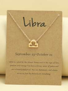 1 件 12 星座符號吊墜項鍊,帶生肖卡,鎖骨鏈,派對幸運生日禮物,女士日常佩戴 - 金黃色 - 查看 7