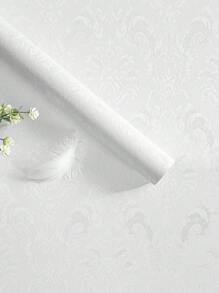 1 件复古风格白色哑光纹理自粘壁纸，带欧式图案，用于橱柜、书桌、椅子和背景墙的家居装饰，翻新贴纸撕掉墙板、墙纸、壁纸、春季装饰物品让您的家焕然一新，节日装饰贴纸礼物生日毕业 - 白色 - 查看 1