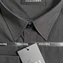 Camisa de Vestir lisa SHEGOBRE - Negro - Ver 3