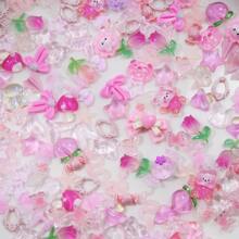 1bottle Randomly Mixed Japanese Style Diy Nail Art Decorations Including Cartoon Flowers, Frames, And Stars Nail Charms Nail Gems Nail Supplies - Multicolor - View 2