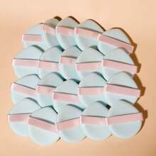 Dual-Use Portable Makeup Sponge For Wet And Dry, 20pcs, Daily Essential For Smoothing & Setting Makeup, Suitable For All Skin Types, Ideal For Daily Use And Travel - Baby Blue - View 5