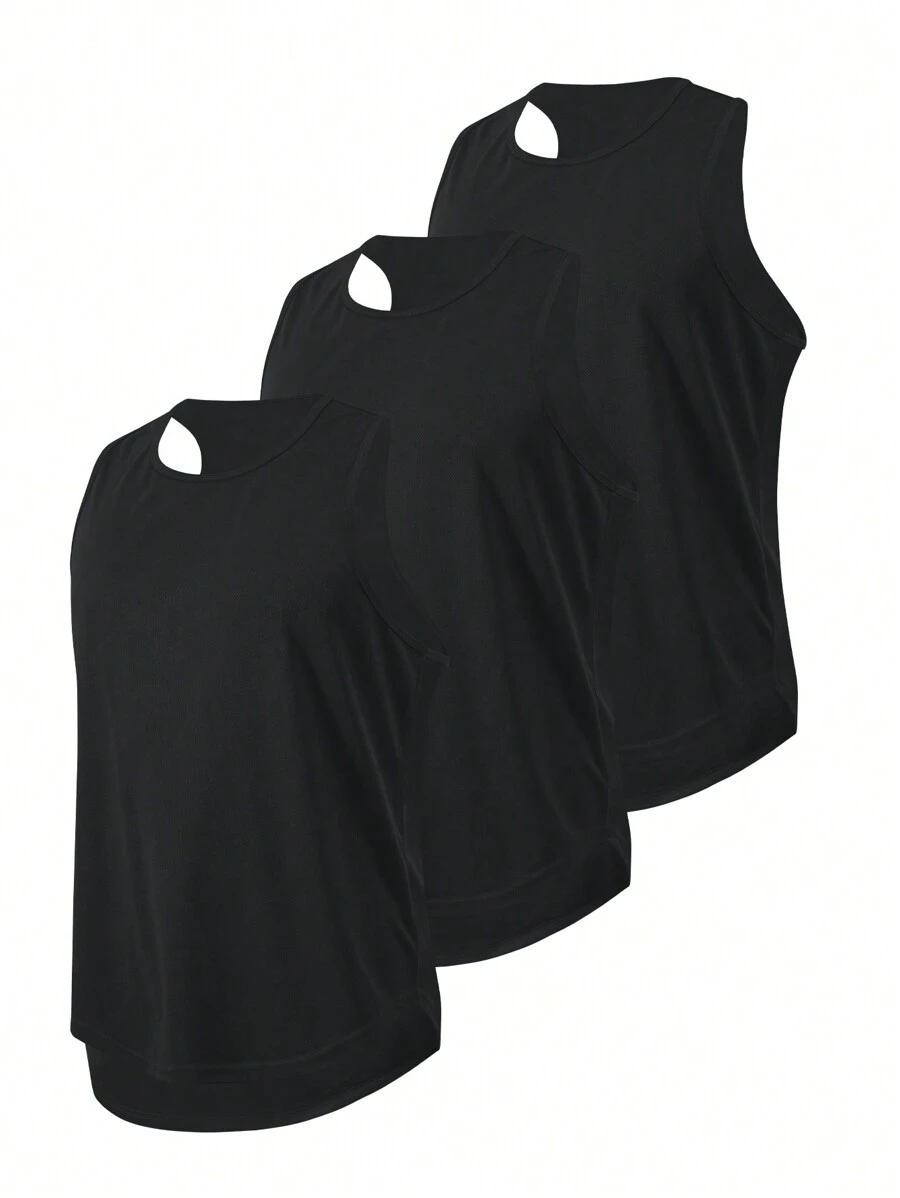 Men's Solid Color Loose Sports Top Gym Clothes Men - Grey - View 1