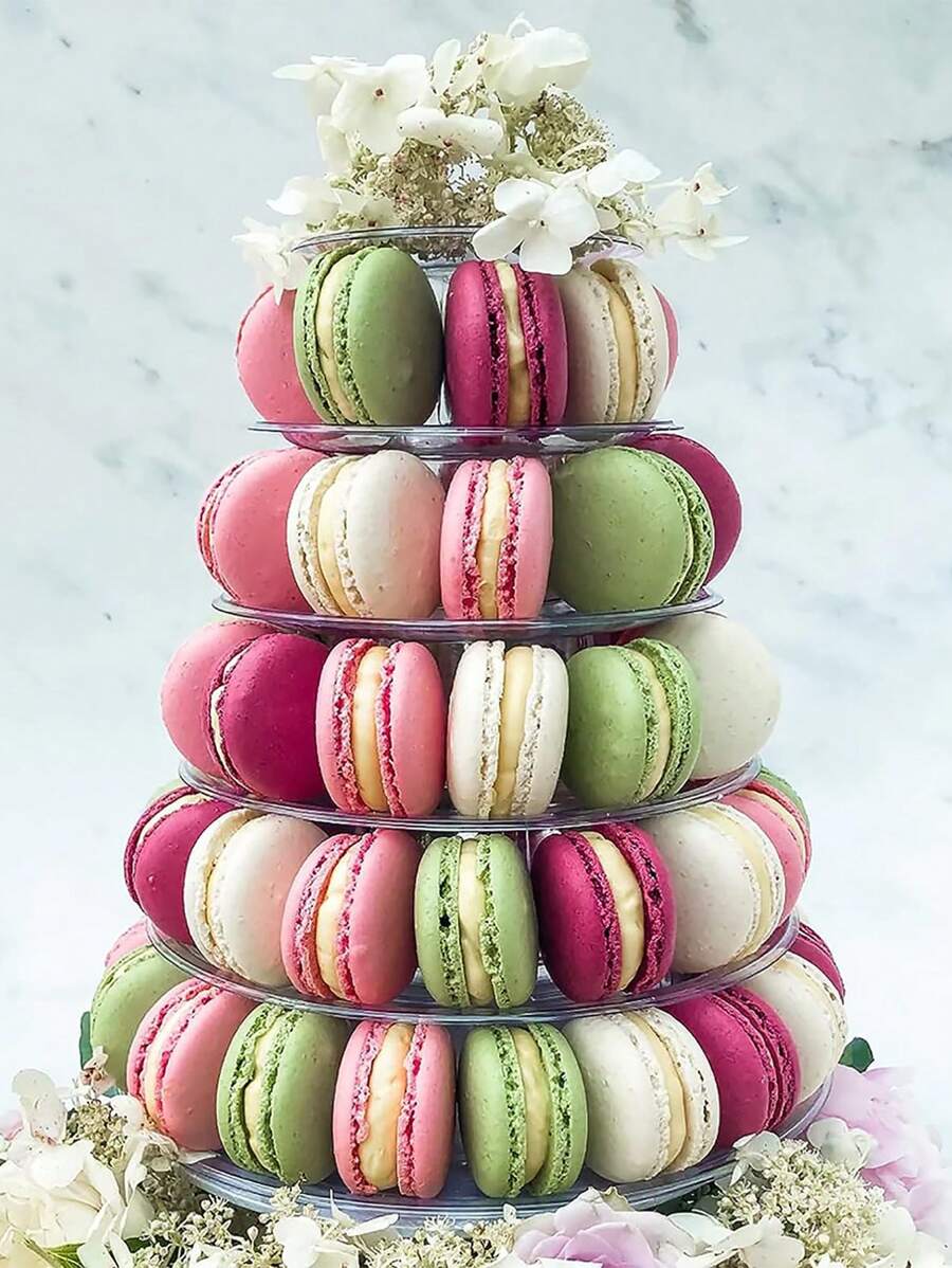 1 件 6 层马卡龙展示架，圆形可拆卸甜点塔架，适用于婚礼、生日、婴儿洗礼、桌面塑料蛋糕收纳架、派对马卡龙支架。婚礼装饰 婚礼派对用品 婚礼装饰 婚礼配件 婚礼蛋糕架 - 無色 - 查看 1