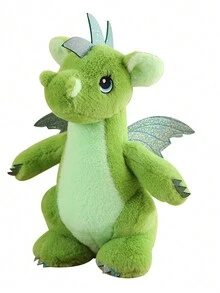 Bobbybear 1隻可愛創意毛絨鳥龍玩具,恐龍翼龍枕頭娃娃家飾生日禮物 - 墨綠色 - 查看 9