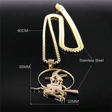 Craft Sexy  Woman Broom Stainless Steel Necklaces Wicca Necklaces Gift Jewelry - Silver - View 3