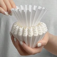 1 Box Of Hand Drip Coffee Filter Paper, Conical Drip Fan & Bowl Shaped Wood Pulp Paper For Moka Pot & Coffee Back To School
