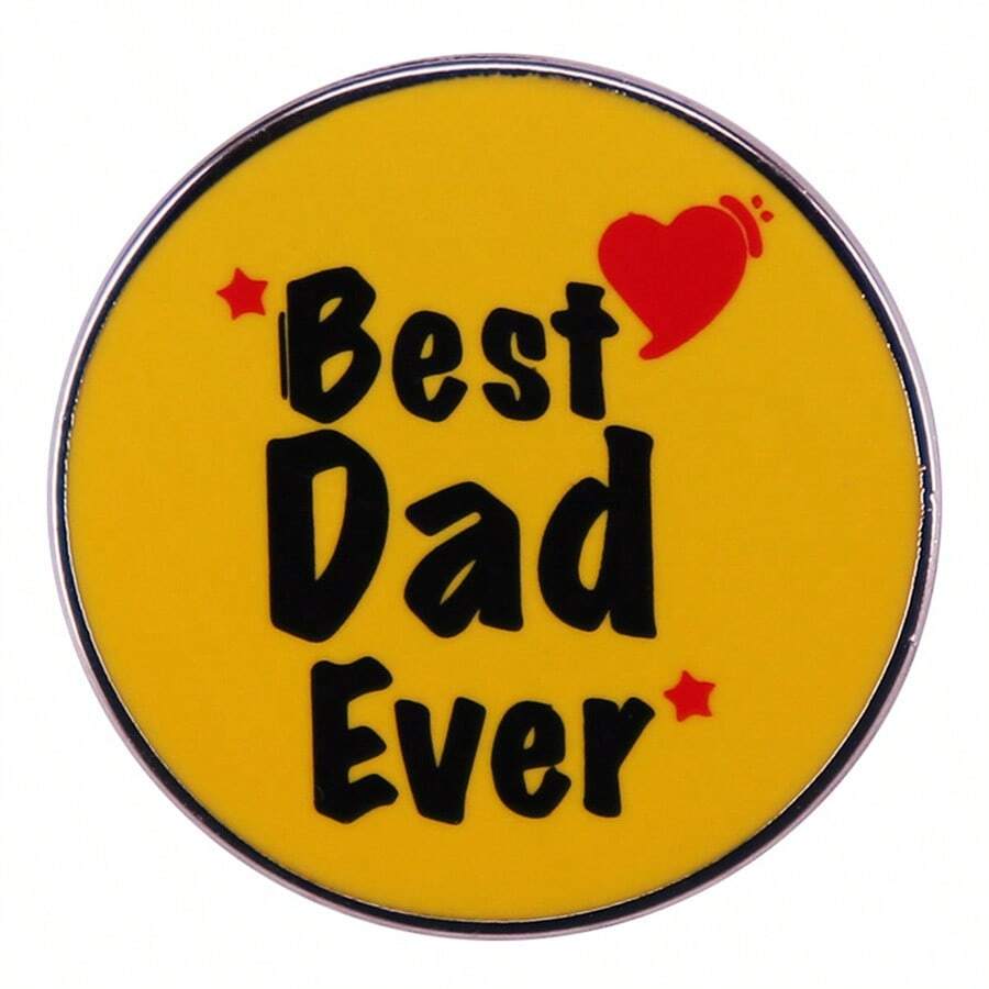 Broche De Mejor Papá Del Mundo, Regalo Del Dia Del Padre - Amarillo - Ver 1