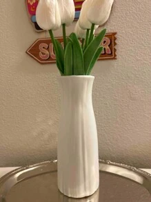 1 件創意形狀塑膠花瓶/家用花盆 - 白色 - 查看 7