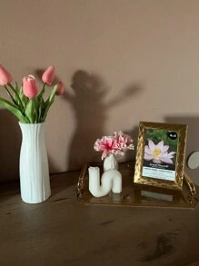 1 件創意形狀塑膠花瓶/家用花盆 - 白色 - 查看 2