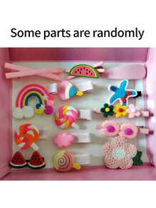 786pcs/box Children's Headwear Hair Clip Combination Set Gift Box Butterfly Mini Hair Clips And Hair Ties Birthday Party And Holiday Gifts For Girls - Multicolor - View 5