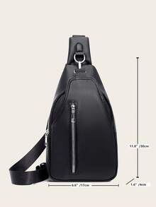 新款女式胸前斜挎袋，休閒皮革多口袋斜挎郵差肩袋，復古腰包適用於戶外旅行通勤防水日常使用小包，寬帶可調節 - 黑色 - 查看 8