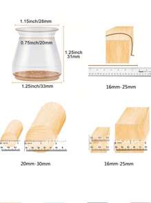 10pcs/Set Chair Leg Floor Protectors, Silicone Chair Leg Covers,Chair Leg Floor Protectors Square, Silicone Felt Furniture Leg Pads Caps Covers For Hardwood Floors,Small Floors Felt Pads Reduce Noise,Chair Leg Protectors For Hardwood Floors,Non-Slip Furniture Pads,Furniture Accessories,New Transparent Thickened Chair Leg Covers Furniture Felt Table Chair Foot Pads,Keep Your Floors Scratches Noise - Clear - View 6