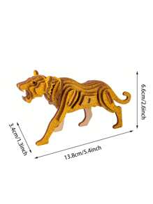 1 件木製 3d 拼圖模型 - 復古風格生肖動物主題,非常適合手工 Diy 組裝、生日禮物、收藏品、家居裝飾 - 老虎 - 查看 3