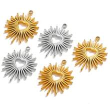 2pcs Stainless Steel Launch Heart Necklace Pendant DIY Earrings Jewelry Accessory Making