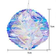 4PCS Holographic Honeycomb Ball Hanging Decoration, Shiny Iridescent White Foil Ceiling Decorative Ornament For Decorating Party Venue - 4PCS Colorful Balls 7cm - View 2