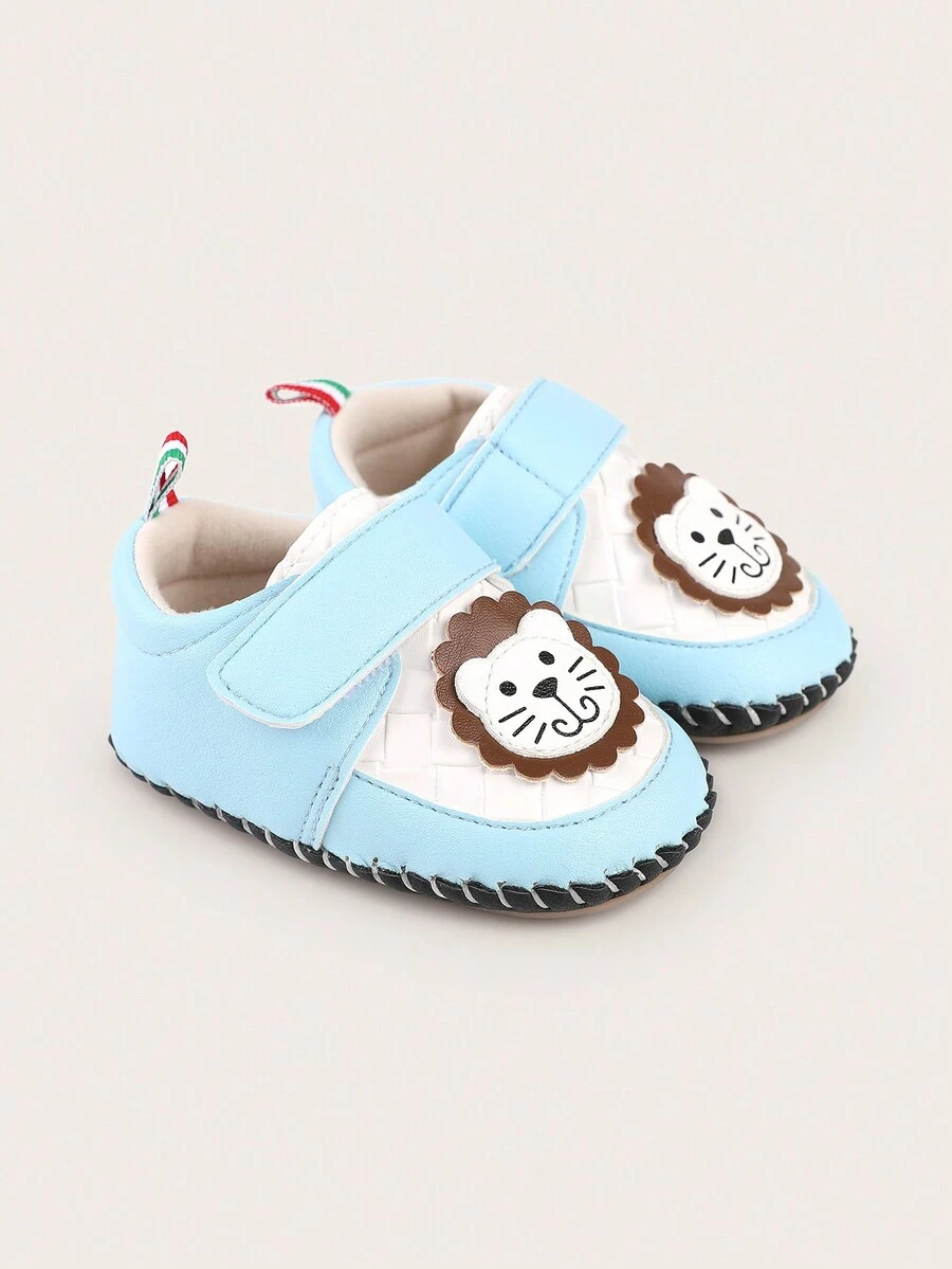 春秋新生儿卡通学步鞋防滑软底鞋0-6-12个月男童女童婴儿休闲鞋 - 淺藍色 - 查看 1