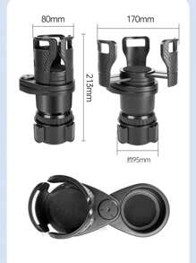 1入組汽車置物杯架,多功能旋轉汽車中控臺飲料架跨境一分為二雙層收納架杯架 - 黑色 - 查看 3