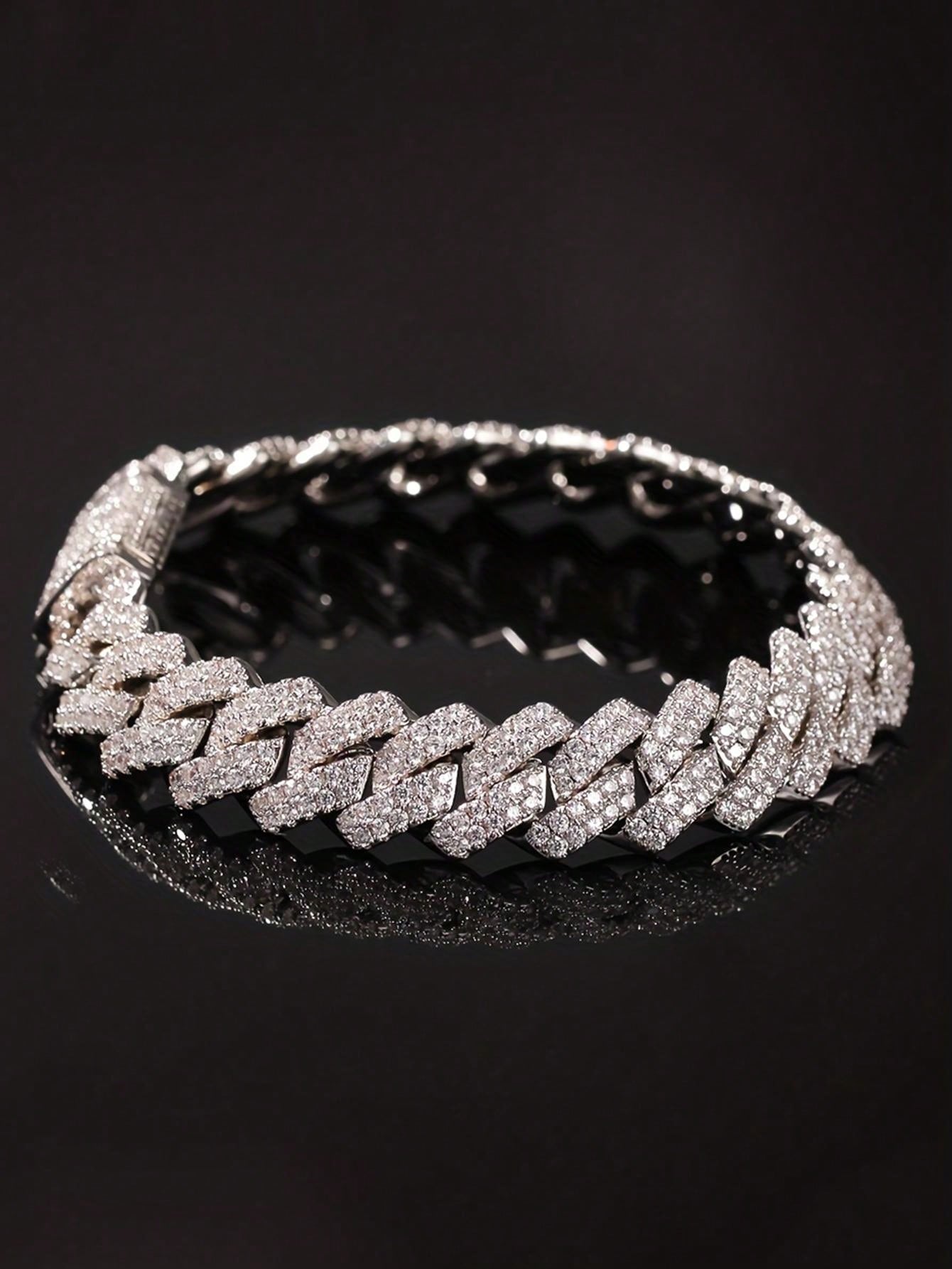 CVNANA 1pc Fashion Hip Hop Men's Chain Bracelet Flip Box Buckle Trend