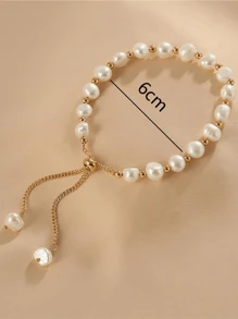 Đồ trang trí Ngọc Trai giả Vòng tay cườm - trắng - Xem 3