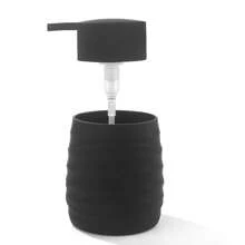 1 件霧面塑膠皂液器,洗手液、洗髮精、乳液、廚房、浴室、飯店、辦公室的液體分配器 - 黑色 - 查看 5