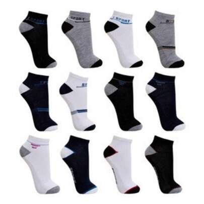 Kit 12 Pares de Meias Soquete Masculinas Cores Variadas