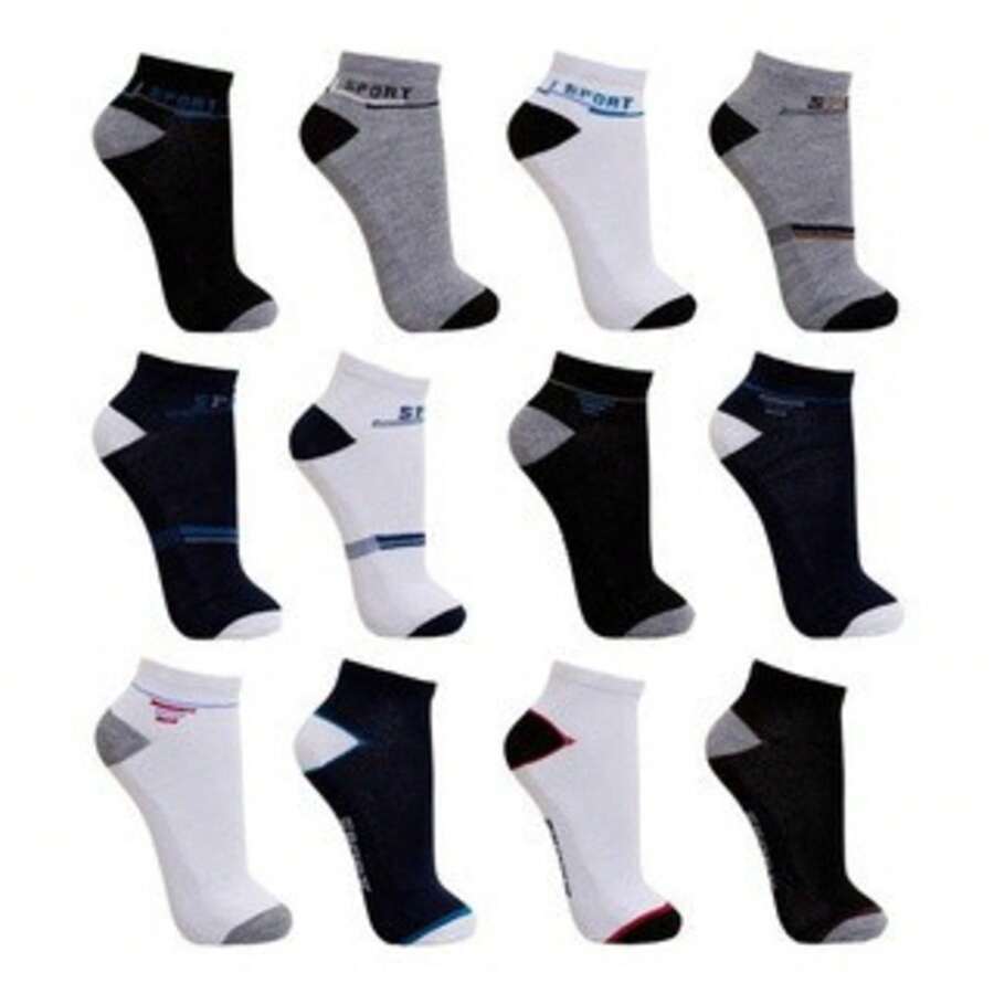 Men Invisible Socks - שחור ולבן - ראה 1