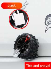 1套汽車裝飾小備胎迷你越野裝貨箱小輪胎有趣吊飾 - 黑色 - 查看 11