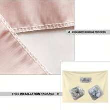 1 件城堡風格牆掛毯、臥室美學掛毯、客廳、卡通動漫懸掛家居裝飾、luau 派對、商店背景、掛毯美學裝飾 - 粉色 - 查看 3