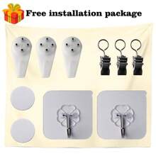 1 件城堡風格牆掛毯、臥室美學掛毯、客廳、卡通動漫懸掛家居裝飾、luau 派對、商店背景、掛毯美學裝飾 - 粉色 - 查看 4