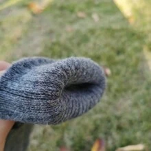 1 雙裝男女冬季防風加厚保暖針織手套 - 灰色 - 查看 5