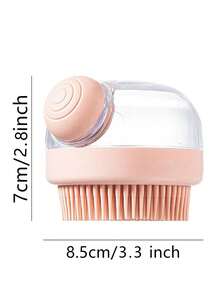 1pc Silicone Pet Bath Brush - Pink - View 2