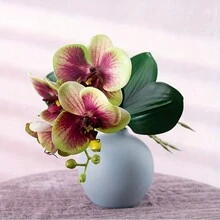 Butterfly Orchid Artificial Artificial Flower, Home Decoration, Wedding Party Decoration - Pink Green - View 8