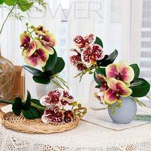 Butterfly Orchid Artificial Artificial Flower, Home Decoration, Wedding Party Decoration - Pink Green - View 9