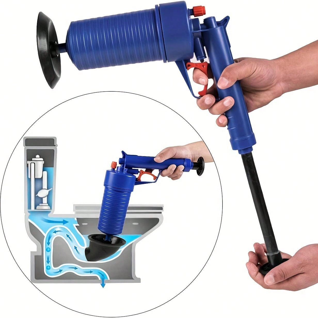 Toilet plunger toilet blockage remover high pressure drain blaster