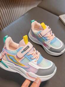 Autumn 2023 New Arrival Breathable Mesh Children's Athletic Shoes For Girls, Chunky Sneakers For Juniors And Kids - Pink - View 8