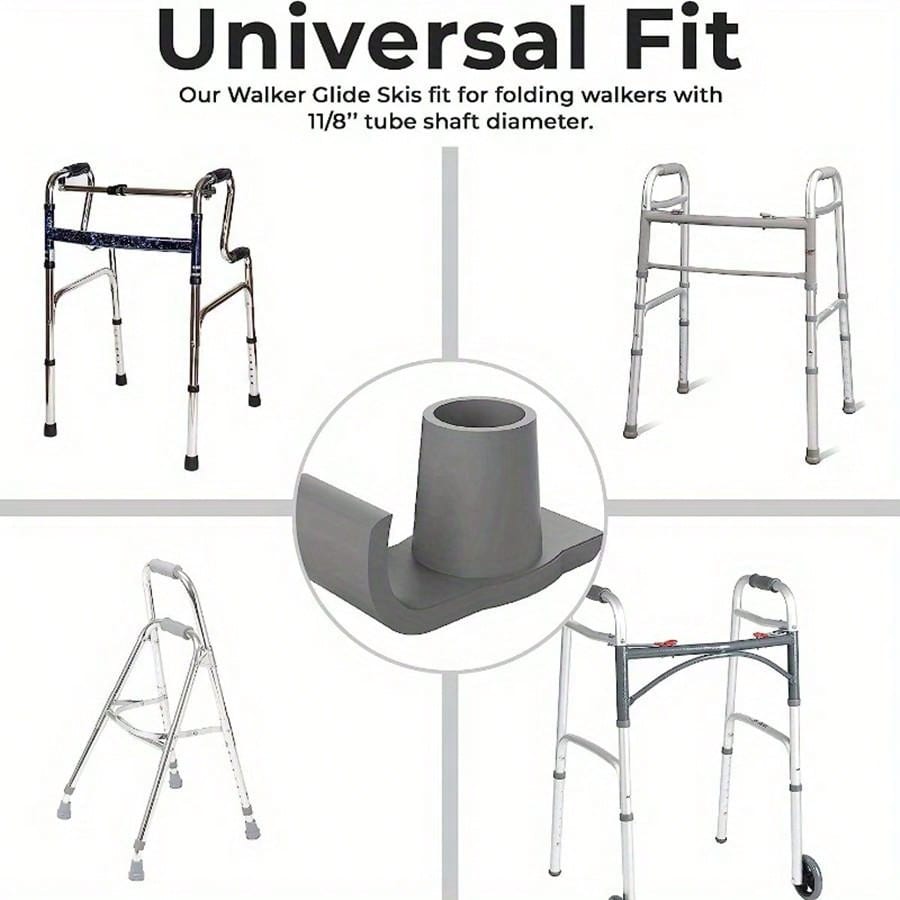 2PCS Glide Easy Use Walker Skis Universal Fit Walker Gliders, Walker
