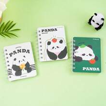 熊貓翻蓋線圈筆記本c7書籤學生筆記本可愛好看的小筆記本便攜小口袋筆記本記事本1 - 彩色 - 查看 6