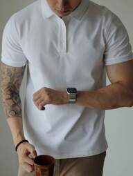 Camisa Polo Básica de Verão com Gola Clássica e Manga Curta Confortável Respirável Slim Premium Algodão Casual Primavera Masculina